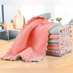 3pcs Random Color Cleaning/Dish Cloth Set…Multicolored…New